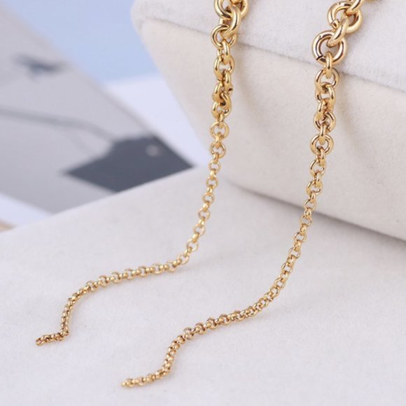 Michael Kors Fringe Metal Chain Long Earrings - Picture 4 of 9